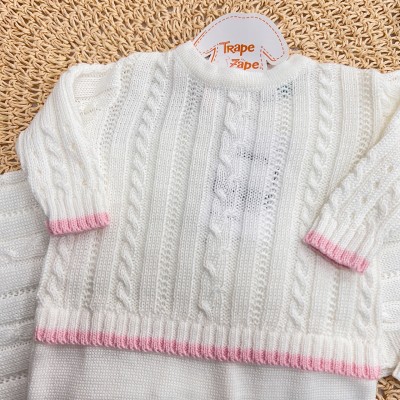 Saída de Maternidade Color - Branco e Rosa